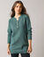Pull tunique col tunisien, maille fantaisie (donkergroen)