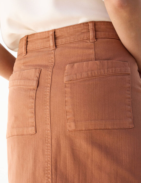 Jupe &eacute;vas&eacute;e &agrave; poches (caramel)