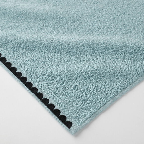 Serviettes de bain finition broderie fantaisie - 420g/m2 (lagon)