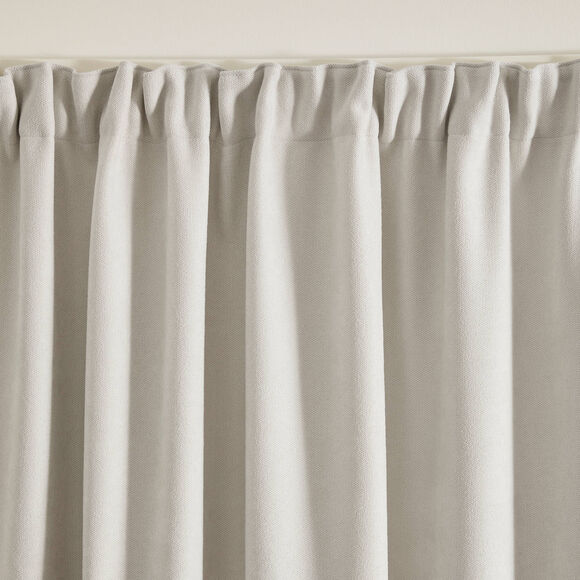 Verduisterend en isolerend gordijn met fronsgalon (gebroken wit)