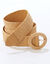 Elastische ceintuur in raffia, ronde gesp (beige)