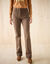 Bootcut broek, opgestikte zakken (chocolade)