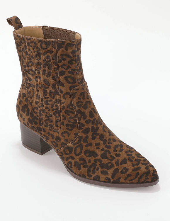 Westernlaarzen met luipaardmotief (bruin / zwart)