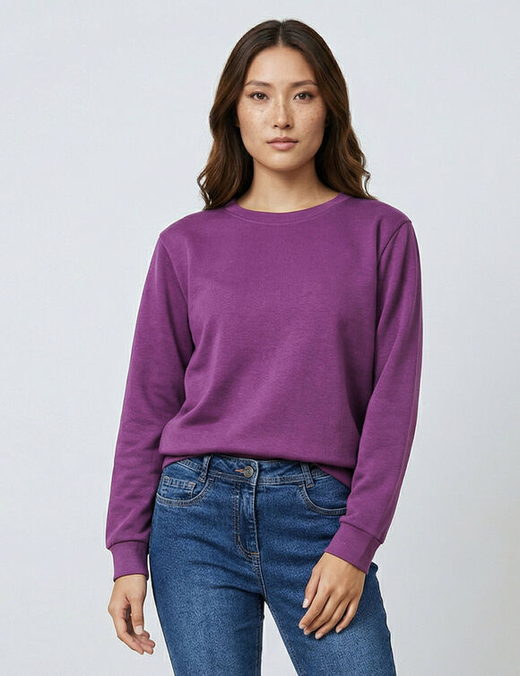 Sweat molleton uni (raisin)
