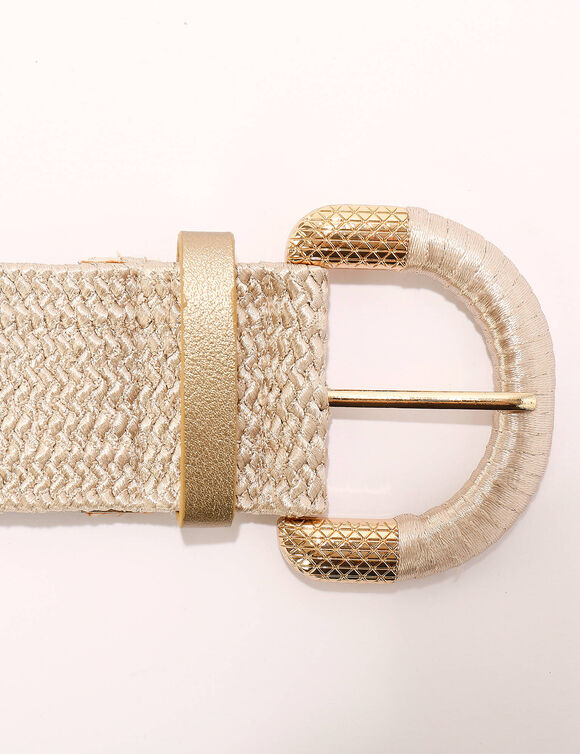 Ceinture tressée élastiquée teinte dorée (doré)