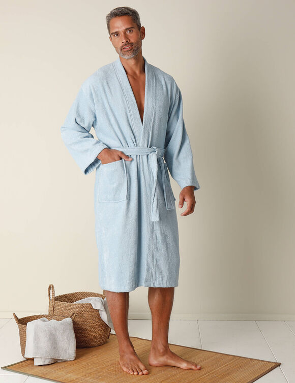 Peignoir mixte adute éponge bouclette 1er prix (bleu)