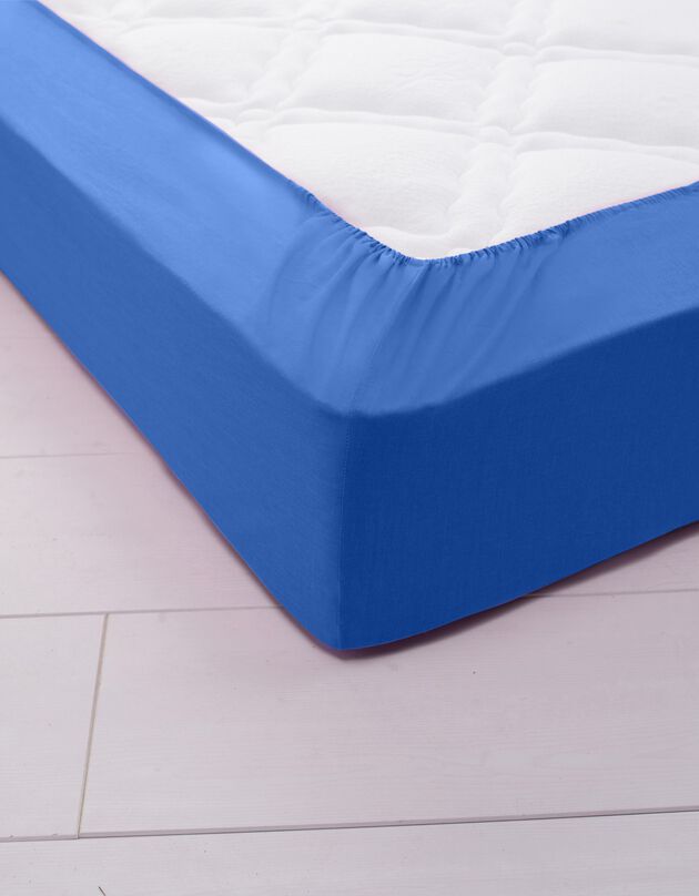 Drap-housse uni jersey bonnet 40 cm (océan)