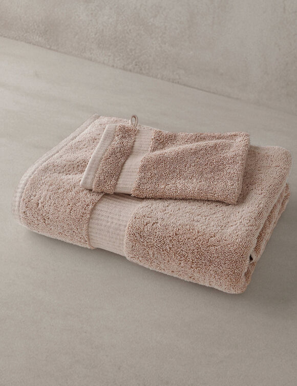 Collection serviettes de bain unies - gamme premium 640g/m&sup2; (noisette)