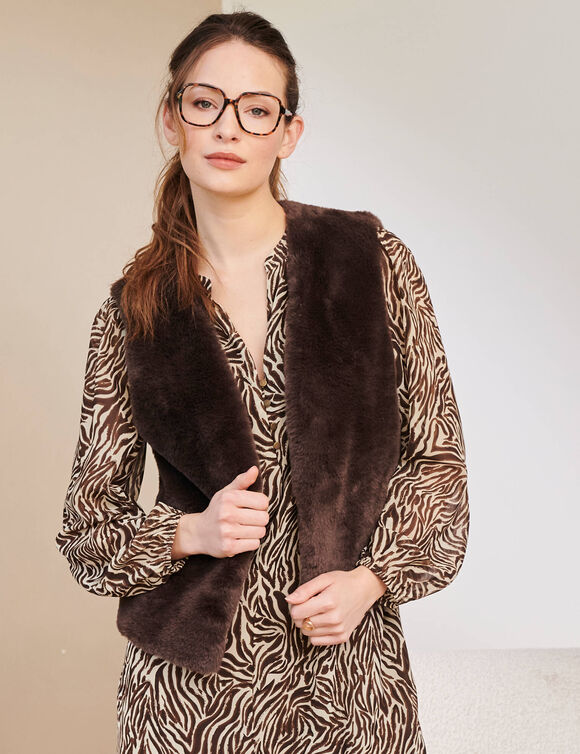 Veste sans manches chaude (chocolat)
