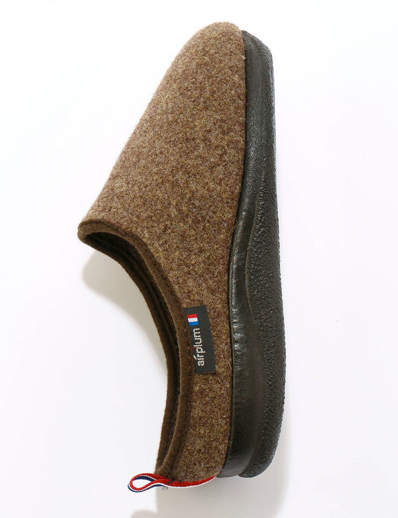 Mules homme Airplum®, semelles Airflex™ laine majoritaire (marron)