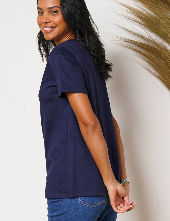 T-shirt manches courtes uni (marine)