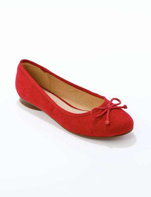 Ballerines plates microfibre (donkerrood)