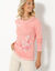 T shirt manches longues imprimé fleuri (corail grisé)