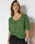 Vest met gefronste mouwen (groen)