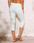 3/4 macramé legging, elastische tailleband (wit)