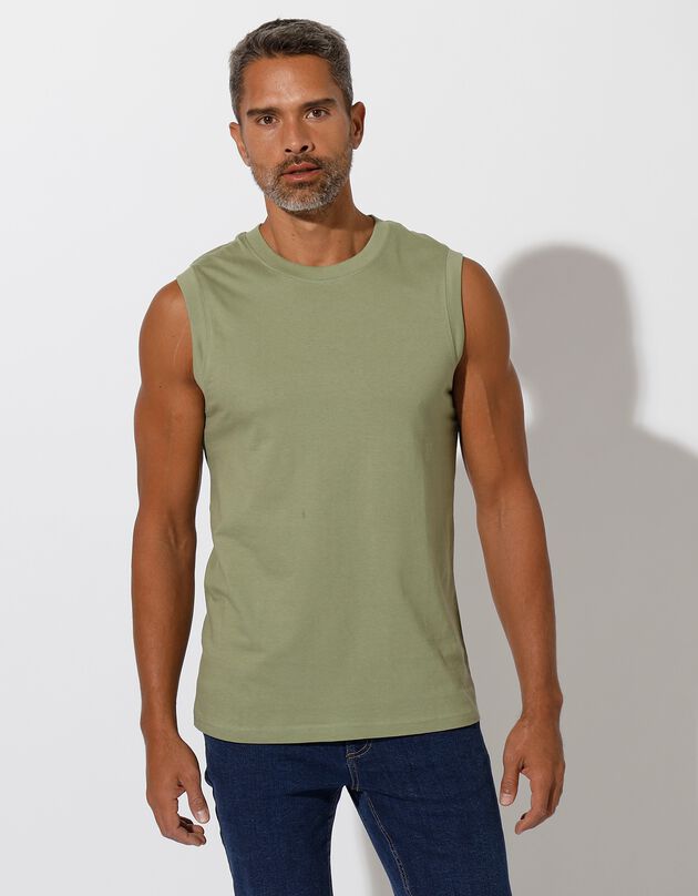 Mouwloos T-shirt met ronde hals - set van 3 (oranje + groen + geel)