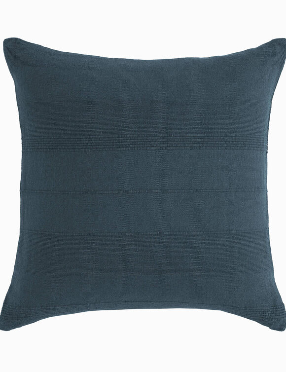 Housse coussin unie coton tissage artisanal - lot de 2 (bleu marine)