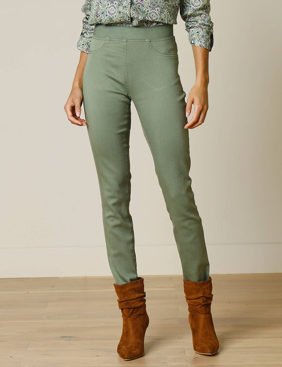 Jegging grande stature - taille élastiquée ultra confort (tilleul)