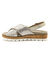 Gekruiste sandalen in leer met dierenhuidmotief (beige)