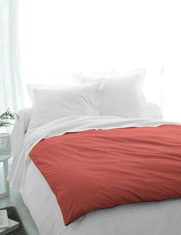 Katoen hoes voor het dekbed (terracotta)