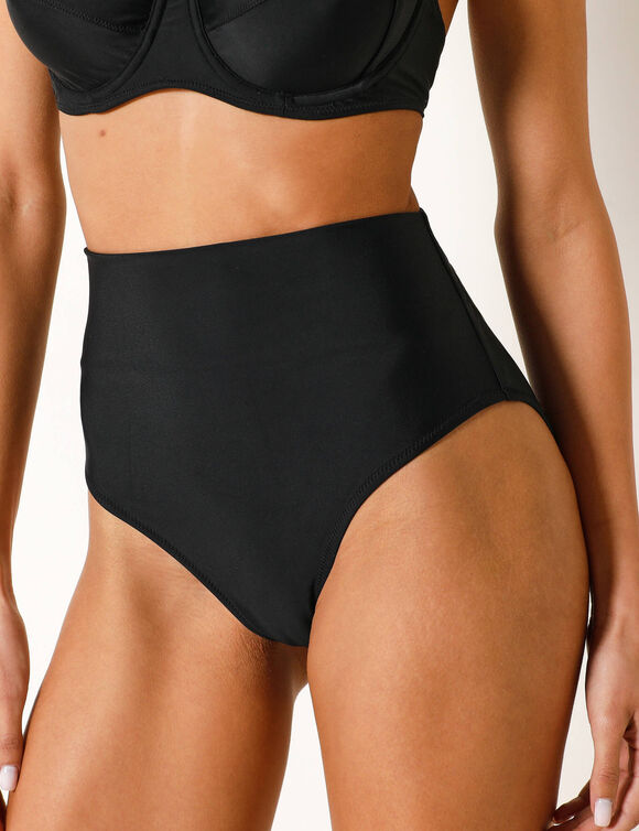 Culotte de bain unie ceinture modulable, Solaro (noir)