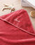 Badcape voor baby, personaliseerbaar (framboos)