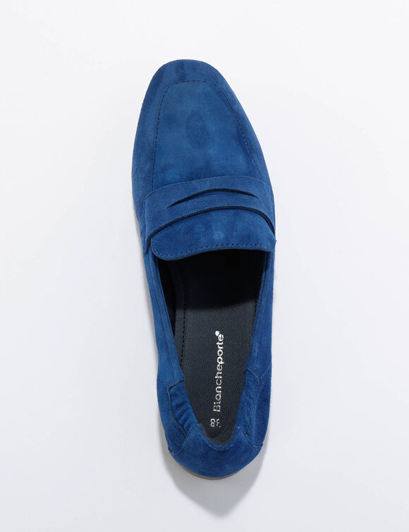 Mocassins croûte de cuir (bleu)