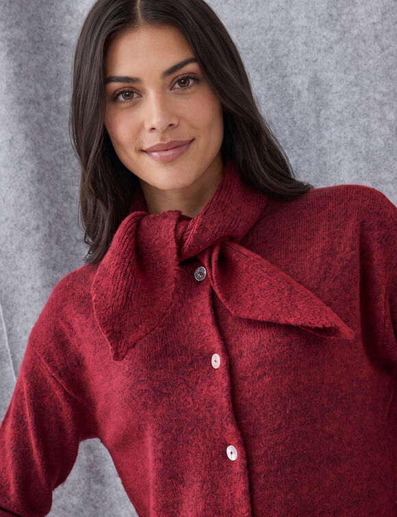 Gilet col lavalli&egrave;re (rouge fonc&eacute;)