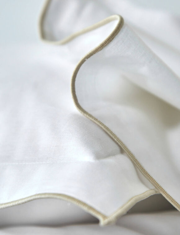 Linge de lit blanc finition bourdon Colombine® (blanc)