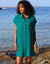 Effen strandjurk, crepon (smaragd)
