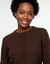 Pull col rond volume boite, maille moelleuse en laine m&eacute;lang&eacute;e (marron)