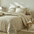 Bedlinnen Alba met stippenprint - in katoen (beige)