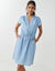 Korte jurk met ritskraag, licht denim (bleached)
