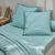 Linge de lit uni coton lavé  (vert)