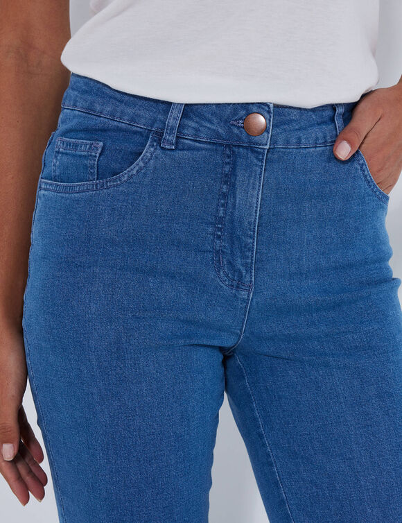 Pantacourt effet ventre plat coton stretch (bleached)