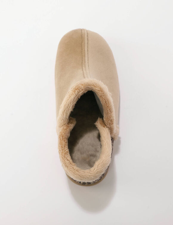 Zachte pantoffels met luipaardmotief (beige)