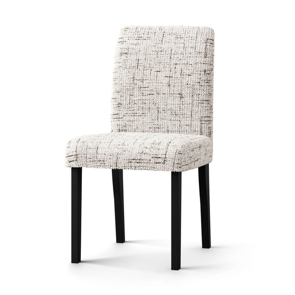 Housse microfibre bi-extensible effet faux uni sp&eacute;ciale chaise (beige)