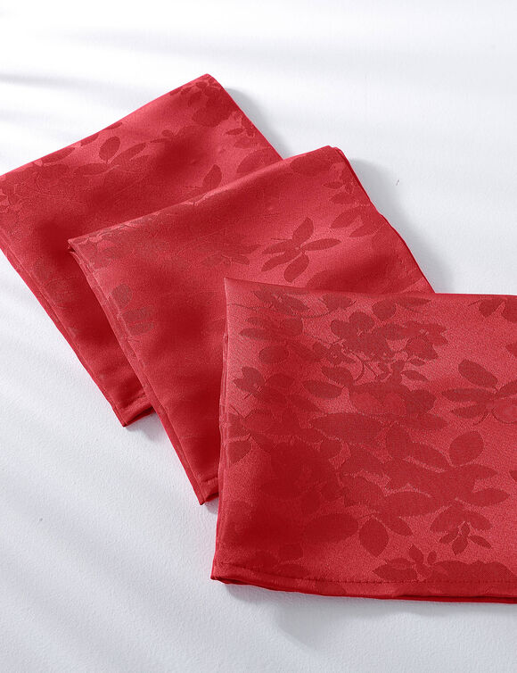 Damast tafellaken met bladerenprint Colombine® (rood)
