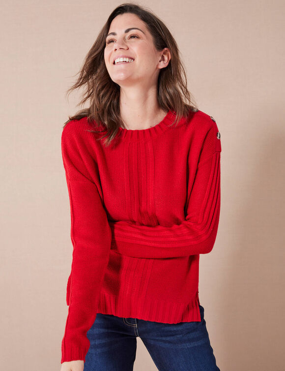 Trui in fantasietricot (rood)
