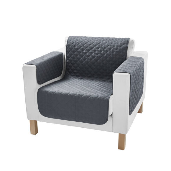 Protège-salon antiglisse microfibre matelassé (gris)