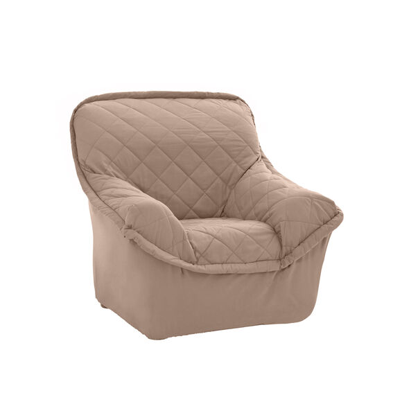 Voorgevormde, gematelasseerde hoes - fauteuils en zitbanken (taupe)