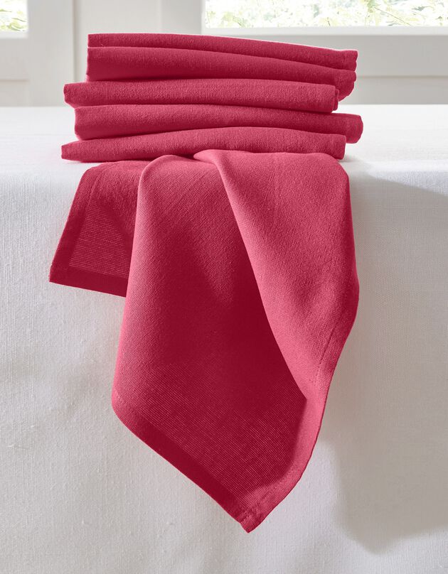 Serviette de table unie - lot de 6 (azalée)