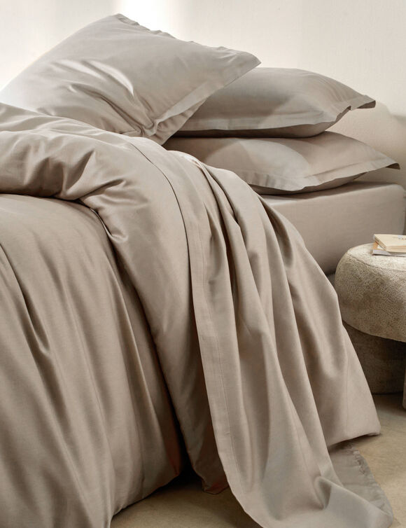 Linge de lit satin uni (gr&egrave;ge)