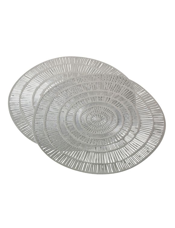 Set van 2 metallic placemats (zilverkleurig)