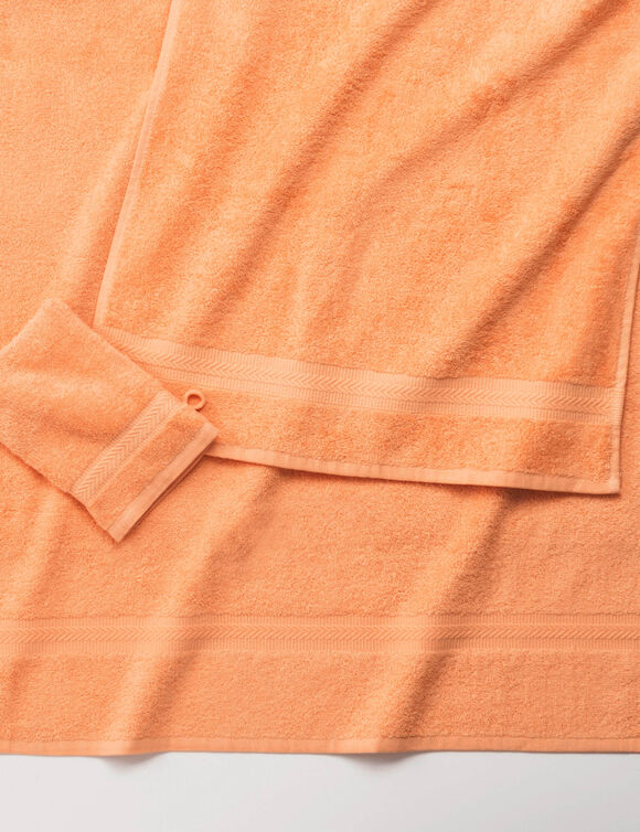 Collection serviettes de bain unies 420 g/m2 confort moelleux (abricot)