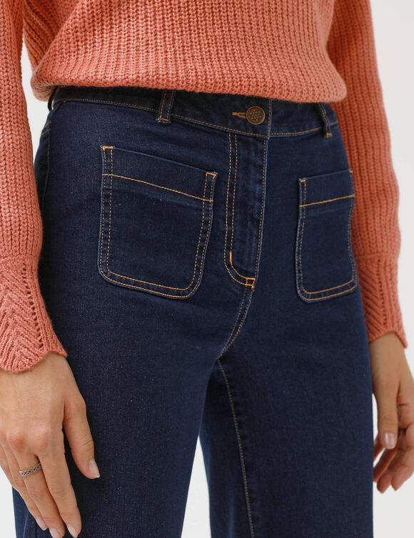 Jean coupe large taille haute, stature moyenne (brut)