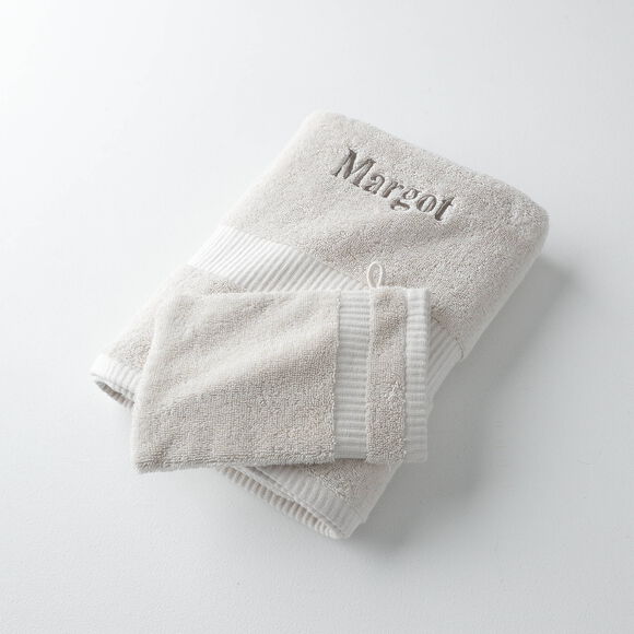 Collection serviettes de bain 640 g/m2 personnalisables confort extra moelleux (ivoire)