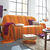 Veelkleurig artisanaal geweven sprei of plaid (oranje)