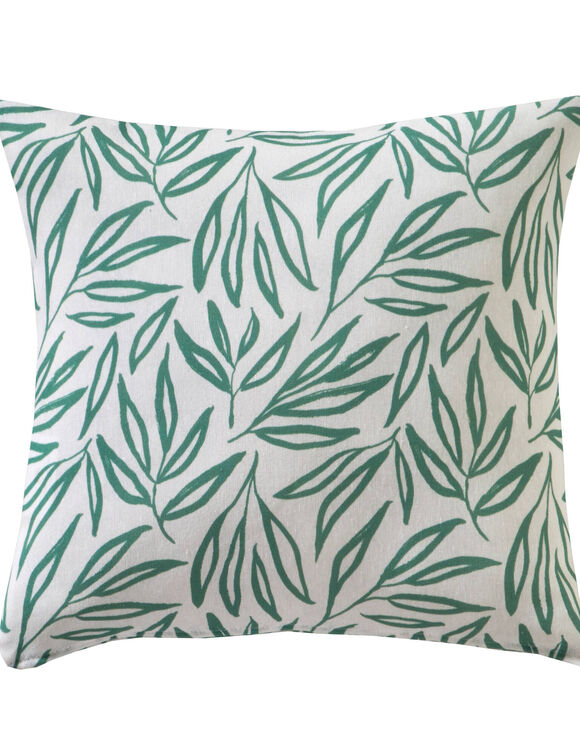 Housse de coussin imprimée feuilles Madère - lot de 2 (vert)