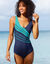 Badpak met strepenmotief (marine / aqua)